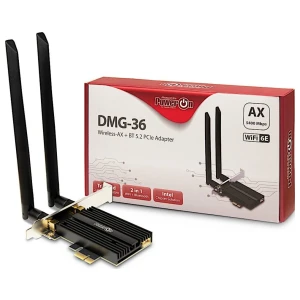 Inter-Tech DMG-36 Interne Adapter | WLAN: 802.11 a/b/g/n/ac/ax (Wi-Fi 6E) | Tot 5400 Mbit/s | Bluetooth 5.2