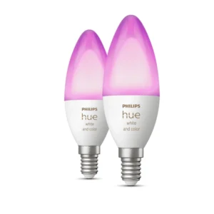 Philips Hue White & Color Ambiance E14 Kaarslamp (2 Stuks) | Losse Lampen | Dimbaar | Compatibel met Philips Hue Bridge