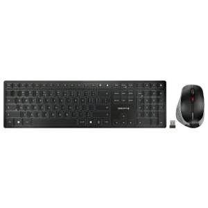 CHERRY DW 9500 Slim | Toetsenbord en Muis | RF Draadloos + Bluetooth | QWERTY (Engels) | Zwart en Grijs
