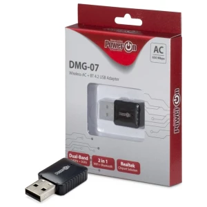 Inter-Tech DMG-07 | Wi-Fi 5 & Bluetooth 4.2 USB Adapter | 650 Mbps | Dual-band (2,4 GHz / 5 GHz) | Zwart