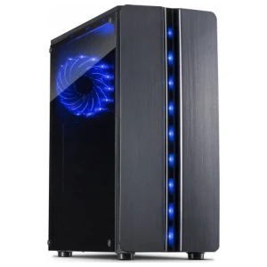 Inter-Tech Thunder Blue Light | Midi Tower Case | Zwart | RENEWED