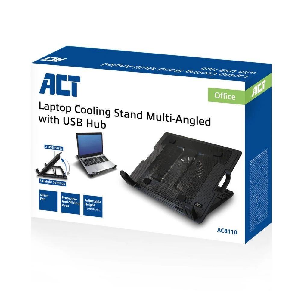 ACT AC8110 | Notebook Cooling Pad | 43,9 cm (17.3") | 1000 RPM | Zwart - Afbeelding 4