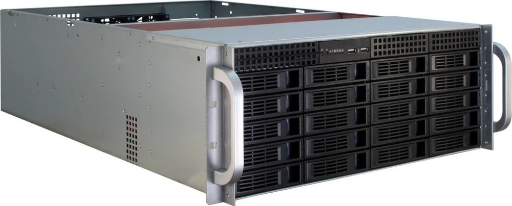 Inter-Tech IPC 4U-4420 | Server Rack Case | Zwart/Roestvrijstaal - Afbeelding 2