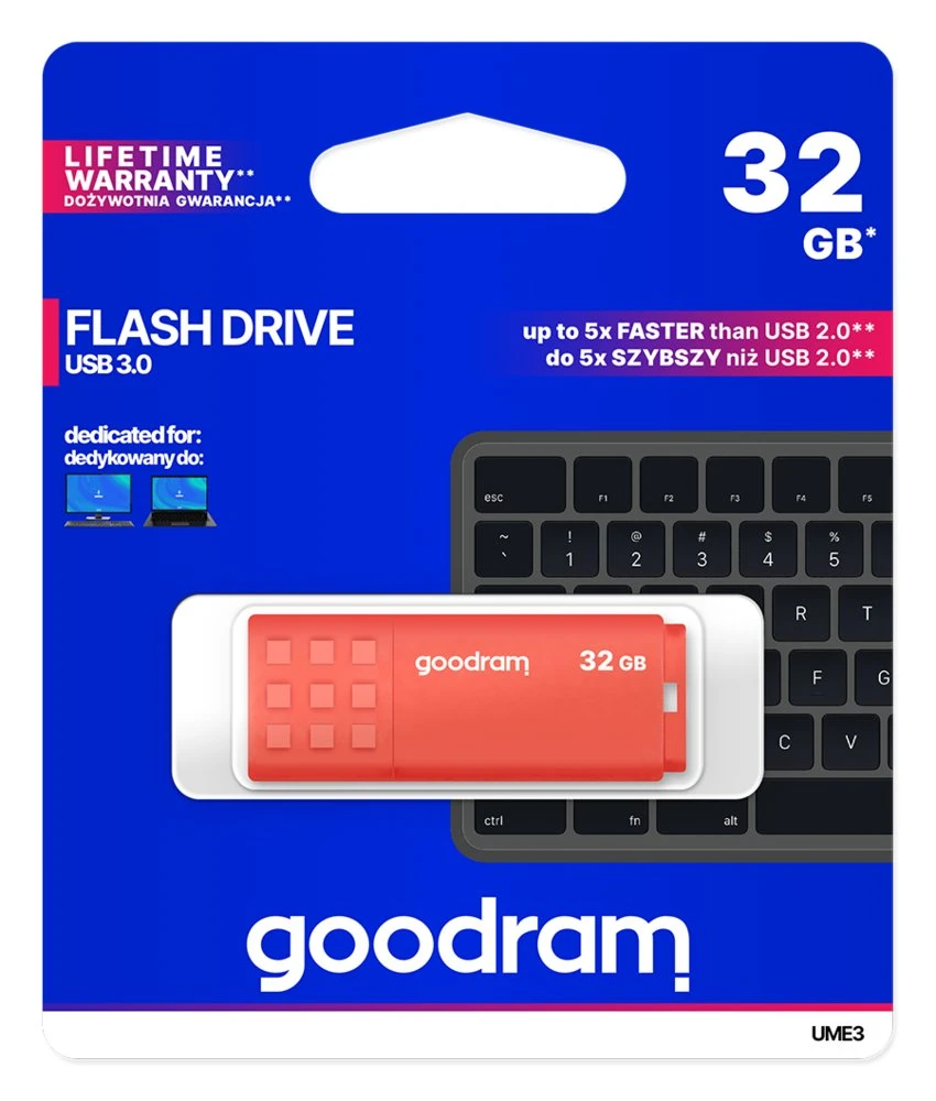 Goodram UME3 | 32GB USB-A 3.2 Flash Drive | Oranje - Afbeelding 2