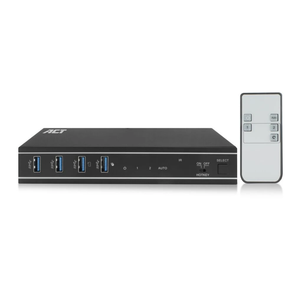 ACT AC7912 | KVM-Switch | 2-Poorts HDMI | 4K@60Hz | USB 3.2 Gen1 | RS-232 | Zwart - Afbeelding 2