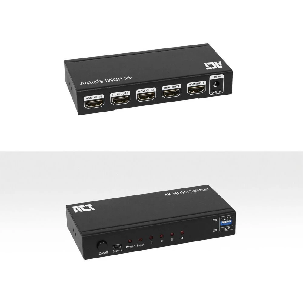 ACT AC7831 | HDMI Splitter | 1 Ingang, 4 Uitgangen | 4K @ 60Hz | Zwart - Afbeelding 2
