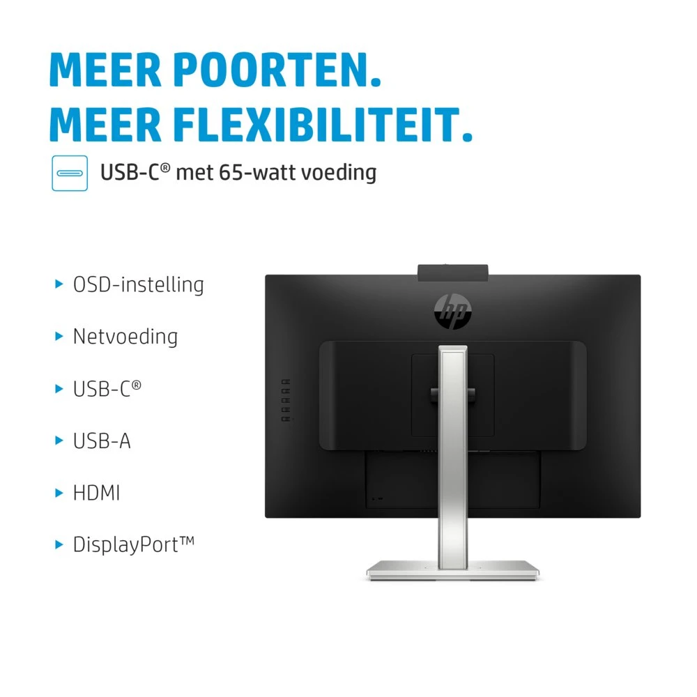 HP E34m G4 34" | 3440x1440 VA | 75Hz | Curved | USB-C | Webcam, Speakers, Microphone | Conference Monitor | Ergonomic Adjustments - Afbeelding 12