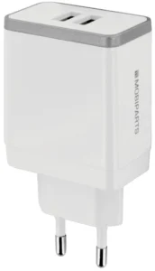 Mobiparts Wall Charger | Dual USB-A Oplader 12W / 2.4A | Wit