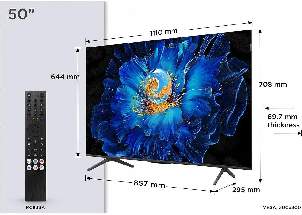 TCL 50C6KS | 50" 4K Ultra HD Mini LED Smart TV | Google TV | Dolby Vision | 60Hz (2025) - Afbeelding 7