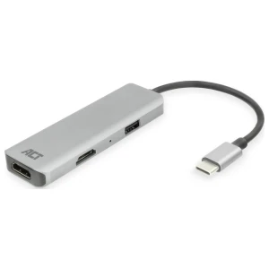 ACT AC7013 | Docking Station & Poortreplicator | USB-C 3.2 Gen 1 | Zwart/Grijs