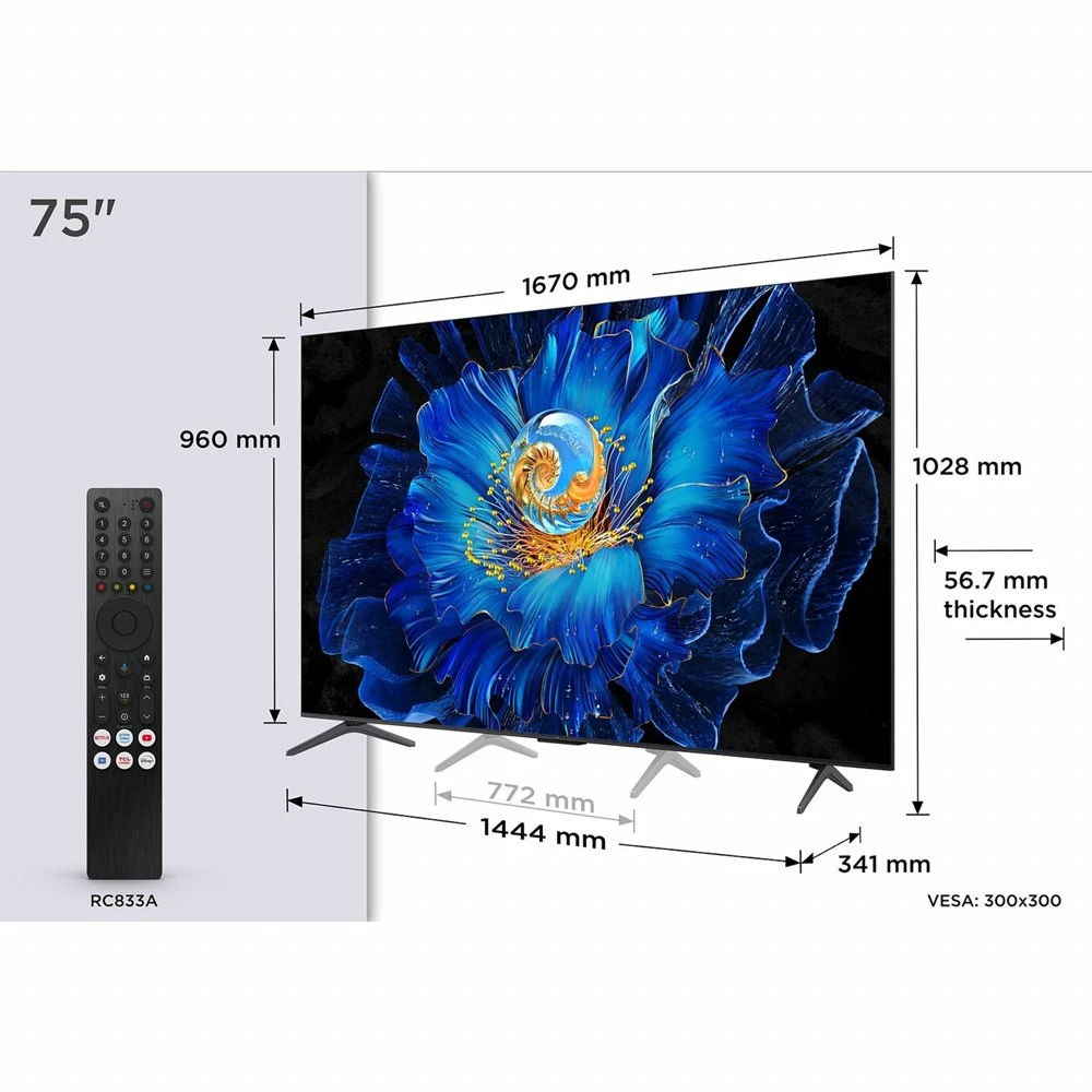 TCL 75C6KS | 75" 4K Ultra HD QD-Mini LED Smart TV | Google TV | Dolby Vision | 60Hz (2025) - Afbeelding 5