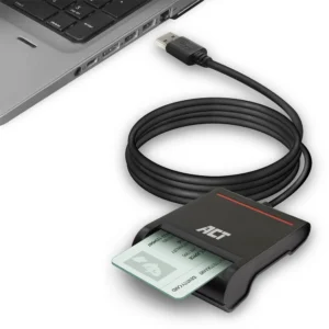 ACT AC6015 USB Smartcard eID Kaartlezer – Zwart | USB 2.0 | Geschikt voor Windows & macOS