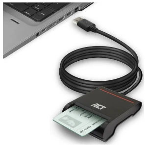 ACT AC6015 USB Smartcard eID Kaartlezer – Zwart | USB 2.0 | Geschikt voor Windows & macOS