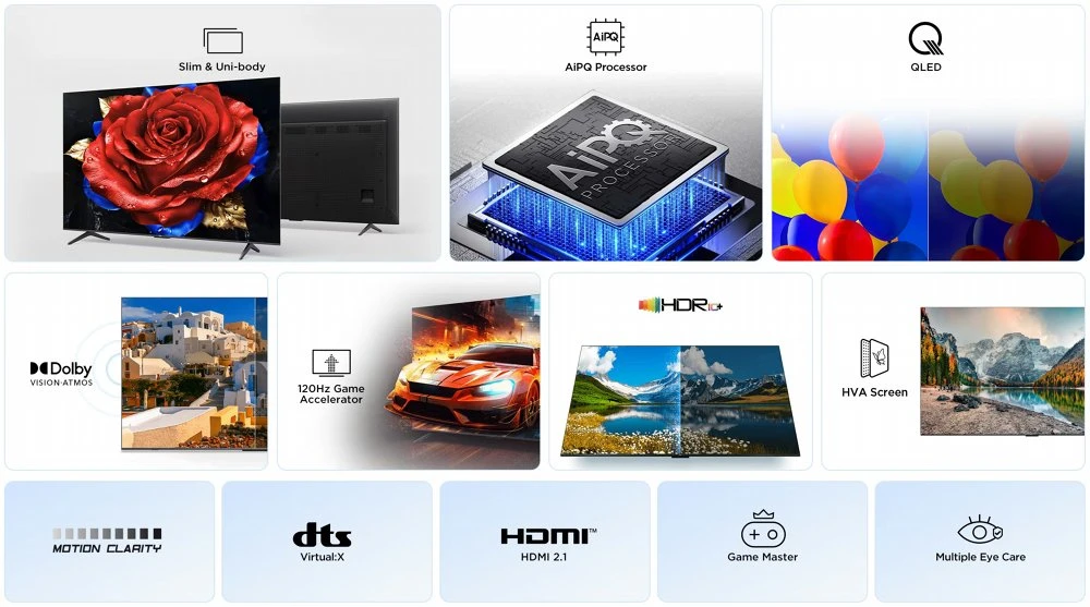 TCL 55P79K | 55'' Ultra HD 4K | QLED Smart TV | Wifi | Google TV | Dolby Vision | 60Hz (2025) - Afbeelding 3