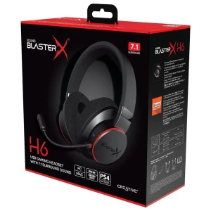 Creative Sound BlasterX H6 | Bedrade Over-ear Gaming Headset | USB-A & 3.5mm | Zwart & RGB