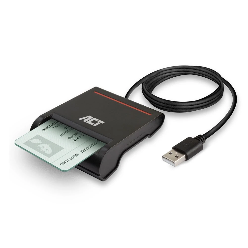 ACT AC6015 USB Smartcard eID Kaartlezer – Zwart | USB 2.0 | Geschikt voor Windows & macOS - Afbeelding 3