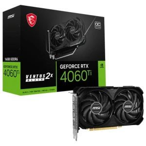 MSI GeForce RTX 4060 TI VENTUS 2X BLACK OC | 16GB GDDR6 VRAM | Videokaart | GPU | Nvidia