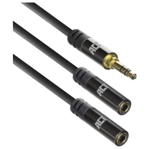 ACT AC3620 | 3.5mm Splitterkabel | 0,15 Meter | 1x Male naar 2x Female | Zwart