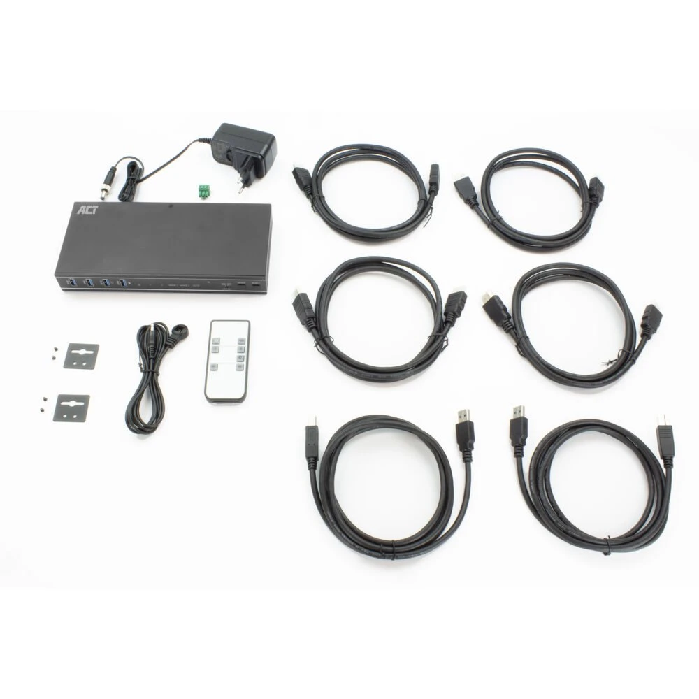 ACT AC7914 | KVM-Switch | 2-Poorts Dual HDMI | 4K@60Hz | USB 3.2 Gen1 | RS-232 | Zwart - Afbeelding 3