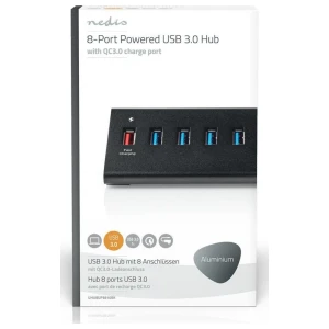 Nedis UHUBUP3810BK interface hub USB 3.2 Gen 1 (3.1 Gen 1) | 8 poorten | Zwart