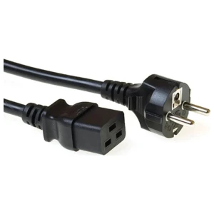 ACT AK5147 | 1 m Stroomkabel | CEE 7/7 Male (Recht) naar C19 | Zwart