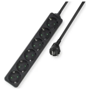 ACT AC2460 | Stekkerdoos | 6 Stopcontacten | 3 m | Binnen | Zwart