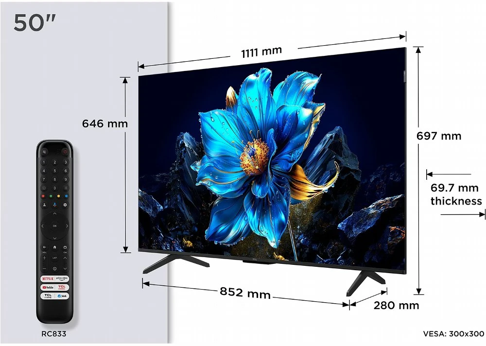 TCL 50P79K | 50" 4K Ultra HD QLED Smart TV | Google TV | Dolby Vision | 60Hz (2025) - Afbeelding 5