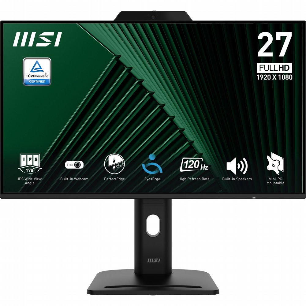 MSI PRO MP272PMG | 27" Full HD IPS Monitor | 120Hz | Webcam | USB | Zwart | OPEN BOX