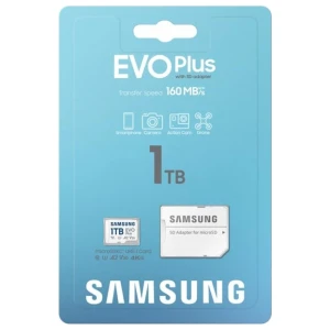Samsung EVO Plus | MicroSDXC | 1TB | Class 10 | UHS-I U3 | V30 | A2 | Tot 160MB/s | Inclusief SD-adapter
