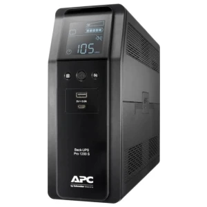 APC Back-UPS Pro BR1200SI | 1200 VA | 8x IEC C13 Stopcontacten (6 op Accu) | Pure Sine Wave | AVR Technologie | USB Type A & C | LCD-scherm