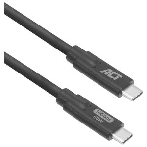 ACT AC7443 | USB 3.2 Kabel | 10Gbps | 60W | USB-C naar USB-C | 3m | Zwart