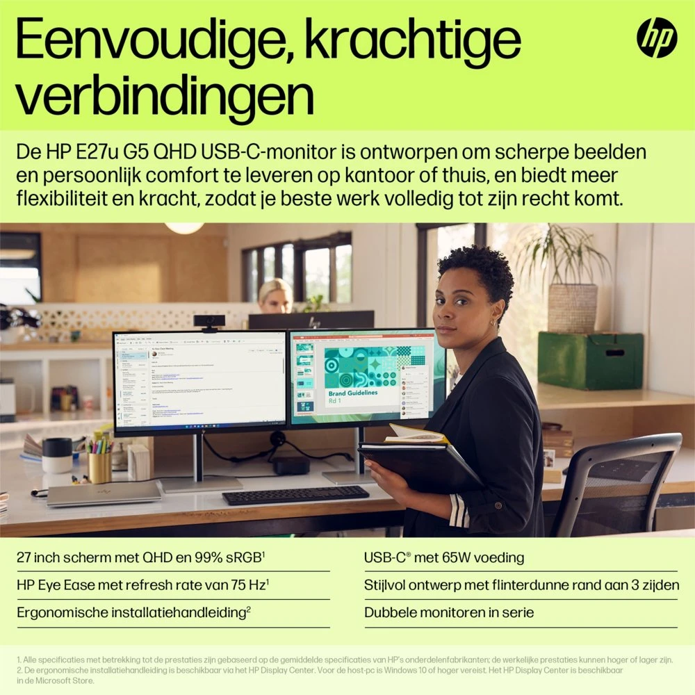 HP E27u G5 27" | 2560 x 1440 75Hz | USB-Hub | Monitor - Afbeelding 14