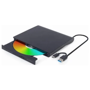Gembird DVD-USB-03 | Externe CD/DVD Brander & Speler | USB & USB-C | Compact ontwerp | Zwart