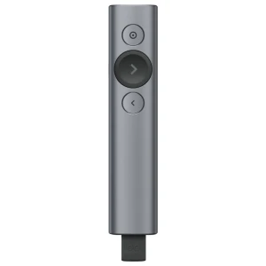 Logitech Spotlight Presenter | Draadloos | Bluetooth & USB 2.4 GHz | Bereik tot 30 meter | Grijs