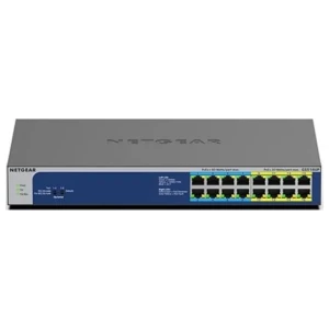 NETGEAR GS516UP | Unmanaged Switch | 16 Poorten | Gigabit Ethernet (10/100/1000 Mbps) | PoE | Grijs