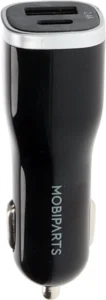 Mobiparts Car Charger | Dual USB-A & USB-C Autolader 12W | Zwart