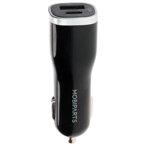 Mobiparts Car Charger | Dual USB-A & USB-C Autolader 12W | Zwart