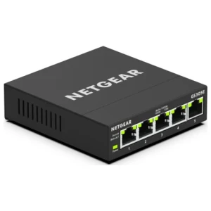 NETGEAR GS305E | 5-poorts Gigabit Ethernet Smart Managed Plus Switch | Webbeheer | QoS & VLAN Ondersteuning | Zwart