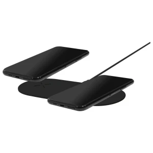 Mobiparts Dual Fast Wireless Charging Pad | Draadloze Oplader 10W Qi | Zwart