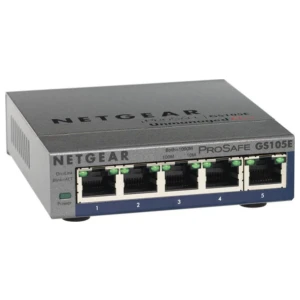 Netgear GS105E-200PES | 5-poorts Gigabit Smart Managed Plus Switch | VLAN/QoS | Webbeheer | Compact