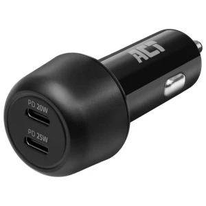 ACT AC2200 | USB-C Autolader voor Mobiele Apparaten 25W | Zwart