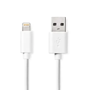 Nedis CCGL39300WT30 | Lightning-naar-USB-A kabel | 3 m | Lightning Male naar USB-A Male | Opladen en synchroniseren | Wit