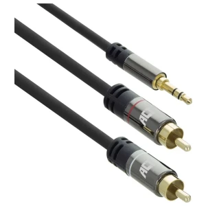 ACT AC3607 | 3.5mm naar 2x RCA Audiokabel | 5 Meter | Stereo | Zwart