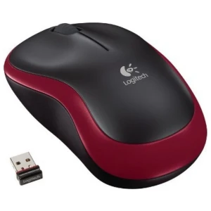 Logitech M185 | Draadloze Muis | Links- en Rechtshandig | RF | 1000 DPI | Zwart/Rood