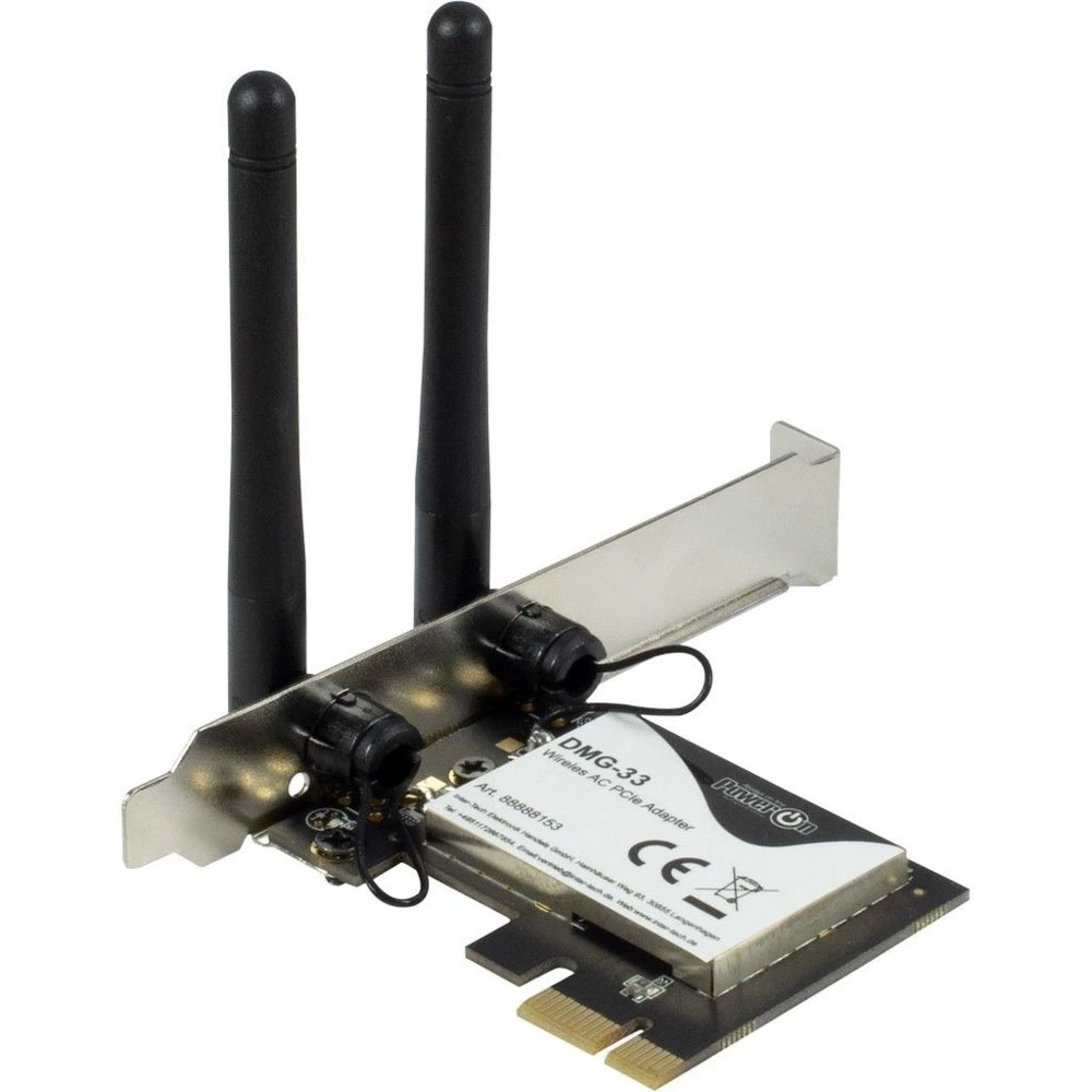 Inter-Tech DMG-33 | Wi-Fi 5 PCIe Adapter | Dual-band (2,4 GHz / 5 GHz) | 1300 Mbps | PCIe x1 - Afbeelding 2