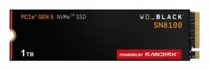 WD Black SN8100 | 1TB NVMe SSD | PCIe 5.0 x4 | M.2 | Tot 12.000 MB/s