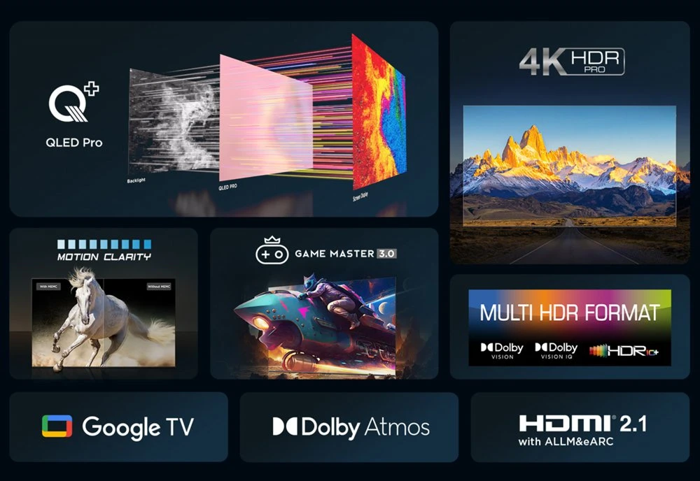 TCL 43C655 | 43'' Ultra HD 4K | QLED Smart TV | Wifi | Google TV | Local Dimming | Dolby Vision | 60Hz - Afbeelding 8