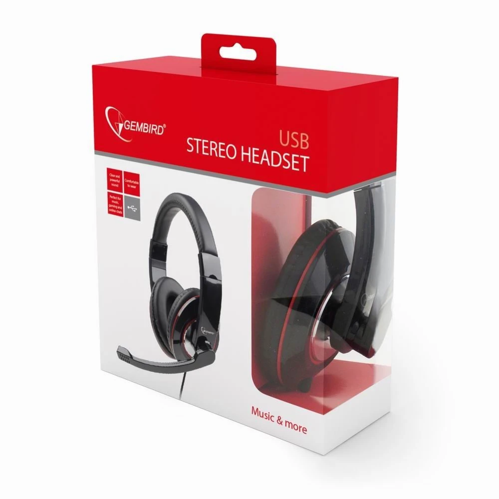 Gembird MHS-001 | Bedrade On-Ear Headset USB-A | Zwart - Afbeelding 4