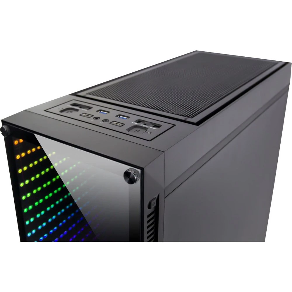 Inter-Tech X-908 Infini2 | Infinity Mirror | Tower Case | USB-C | Zwart - Afbeelding 9