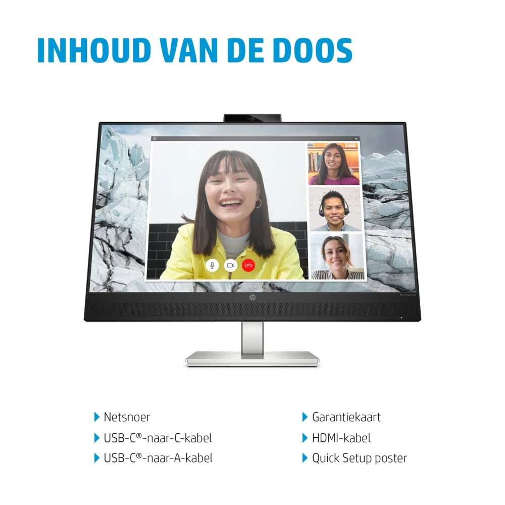 HP E34m G4 34" | 3440x1440 VA | 75Hz | Curved | USB-C | Webcam, Speakers, Microphone | Conference Monitor | Ergonomic Adjustments - Afbeelding 14